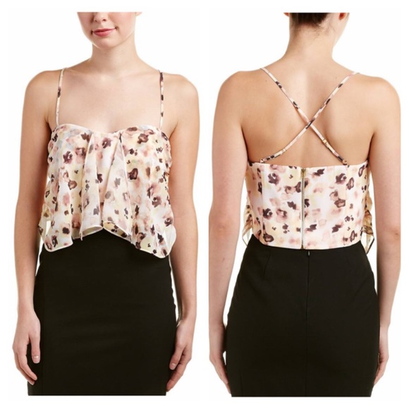 Gianni Bini Rhubarb Cream Southern Dreams Front Tie Crop Top - Picture 5 of 6